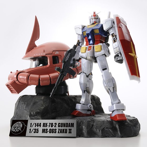 RG RX-78-2 Gundam & UCHG Char's Zaku II Head Premium Ver. for GUNPLA 3 ...