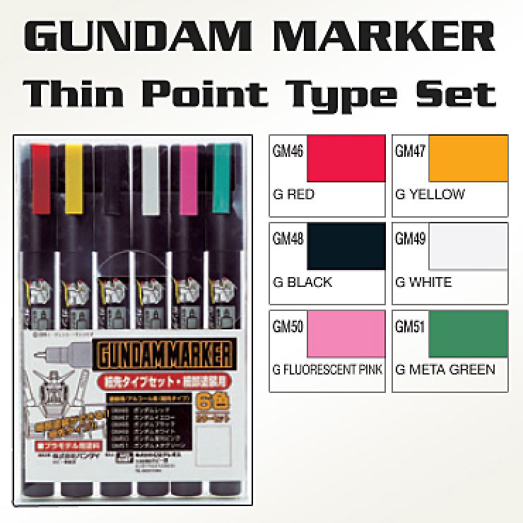 GSI Creos GUNDAM MARKER Set of 6 Markers